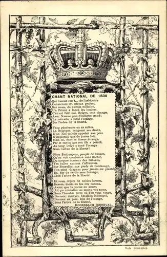 Lied Ak Nationallied von 1860, Van Campenhout, Ch. Rogier