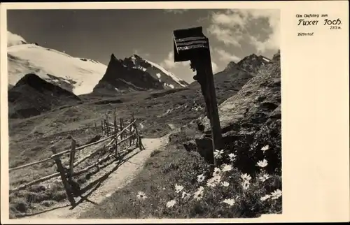 Ak Tux in Tirol, Am Aufstieg zum Tuxer Joch