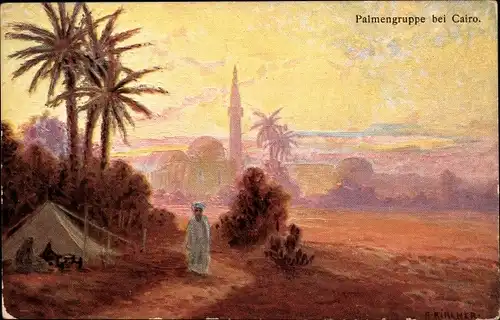 Künstler Ak Kircher, A., Kairo Ägypten, Palmengruppe