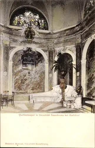 Ak Kyselka Gießhübl Giesshübl Sauerbrunn Region Karlsbad, Quellentempel