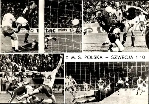 Ak 10. Fußballweltmeisterschaft 1974, Polen gegen Schweden, Fußballspiel