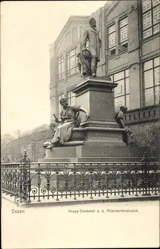 Ak Essen im Ruhrgebiet, Krupp-Denkmal, Altendorferstraße