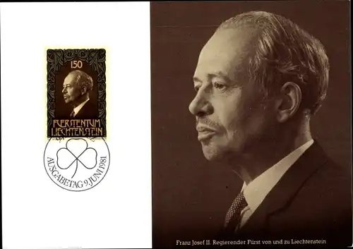 Maximum Ak Franz Josef II, Regierender Fürst von und zu Liechtenstein, Portrait, 1981