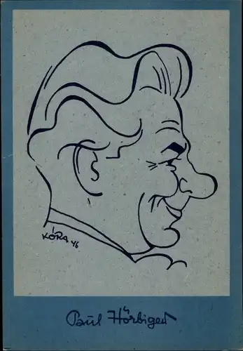 Künstler Ak Kora, Kora's Karikaturen Kabinett, Schauspieler Paul Hörbiger, 1946