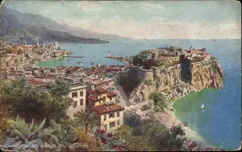 Künstler Ak Monte Carlo Monaco, Gesamtansicht