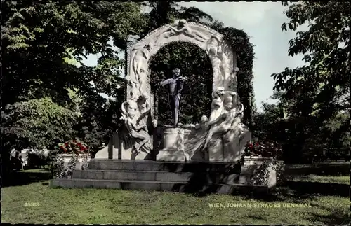 Ak Wien, Stadtpark, Johann-Strauss-Denkmal