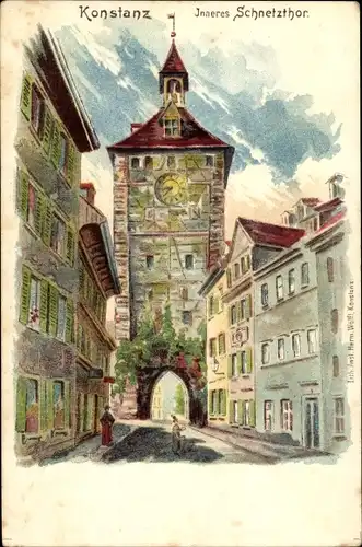 Litho Konstanz am Bodensee, Inneres Schnetzthor