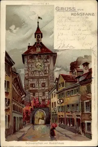 Künstler Litho Konstanz am Bodensee, Schnetzthor, Husshaus