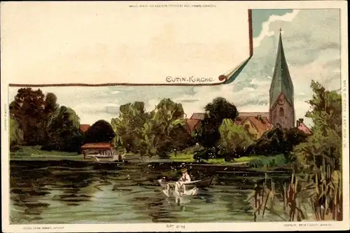 Künstler Litho Biese, C., Eutin in Ostholstein, Kirche, Ruderboot