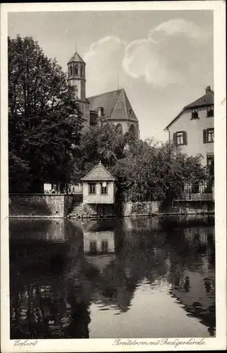 Ak Erfurt in Thüringen, Breitstrom, Predigerkirche