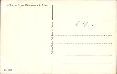 Ak Bayerisch Eisenstein Niederbayern, Panorama mit Arber