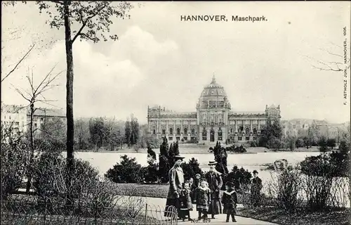 Ak Hannover in Niedersachsen, Maschpark, Passanten