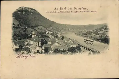 Ak Königstein an der Elbe Sächsische Schweiz, Sächsisch-Böhmische Dampfschifffahrts-Gesellschaft