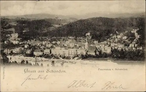 Ak Bad Schandau Sächsische Schweiz, Panorama der Stadt