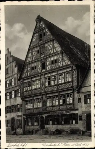 Ak Dinkelsbühl in Mittelfranken, Deutsches Haus, erbaut 1529, Fachwerkhaus