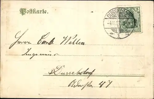 Präge Litho Glückwunsch Namenstag, Briefträger, Briefkasten, Briefe