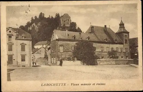 Ak Rocher de Larochette Luxembourg, altes Herrenhaus und Ruinen