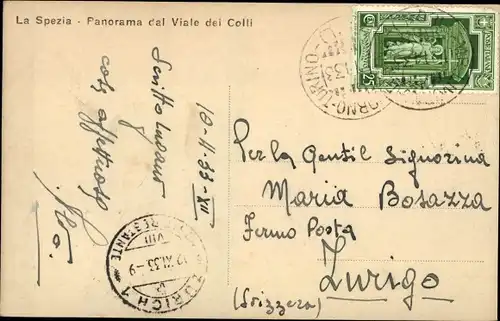 Ak La Spezia Liguria, Panorama dal Viale dei Colli