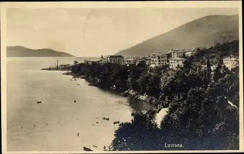 Ak Lovrana Lovran Laurana Kroatien, Teilansicht