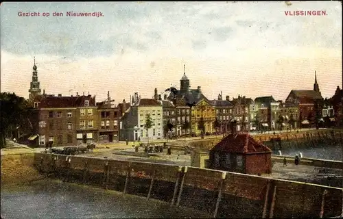 Ak Vlissingen Zeeland Niederlande, Blick auf den Nieuwendijk