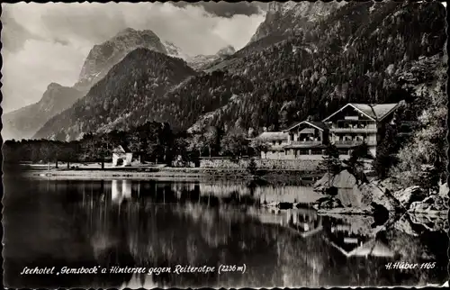 Ak Ramsau im Berchtesgadener Land Oberbayern, Hintersee, Seehotel Gemsbock, Reiteralpe