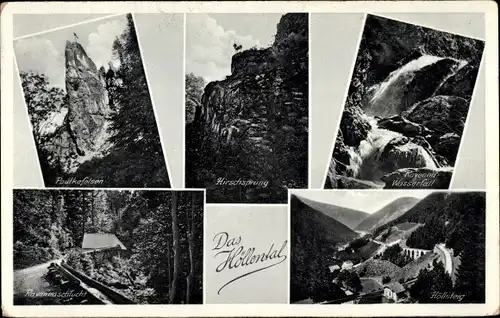 Ak Breitnau im Schwarzwald, Höllental, Höllsteig, Ravennaschlucht, Wasserfall, Hirschsprung