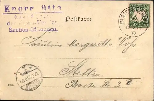 Ak Garmisch Partenkirchen in Oberbayern, Teilansicht, Kirchturm