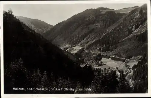 Ak Breitnau im Schwarzwald, Höllental, Höllsteig, Posthalde