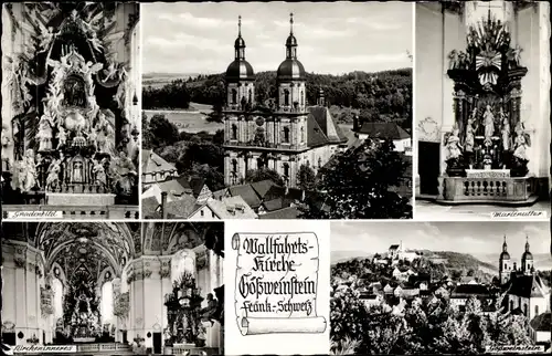 Ak Gößweinstein in Oberfranken, Wallfahrtskirche, Gnadenbild, Innenansicht, Marienaltar