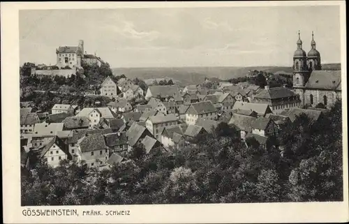 Ak Gößweinstein Oberfranken, Blick über die Dächer der Stadt