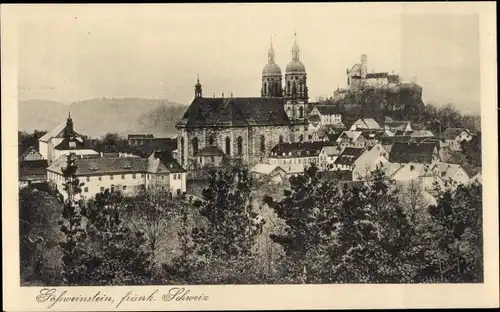 Ak Gößweinstein in Oberfranken, Ortsansicht, Kirche