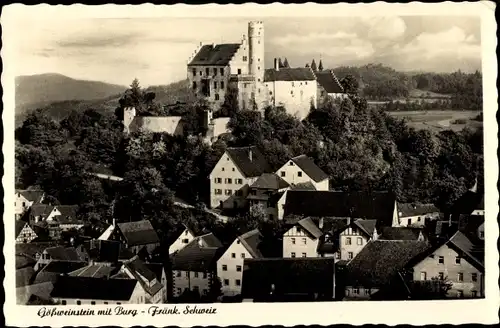 Ak Gößweinstein in Oberfranken, Teilansicht, Burg