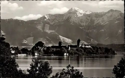 Ak Fraueninsel Chiemsee Oberbayern, Panorama, Hochgern