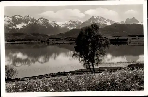 Ak Füssen im Ostallgäu, Hopfensee, Gebirge