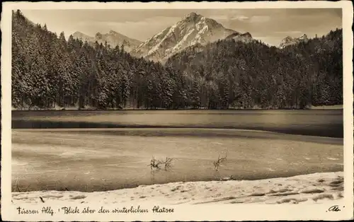 Ak Füssen im Ostallgäu, Alatsee, Panorama, Sebenspitze, Roßberg, Aggenstein, Waldgaststätte Alatsee