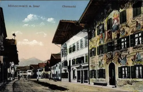 Ak Mittenwald an der Isar, Obermarkt, Straße