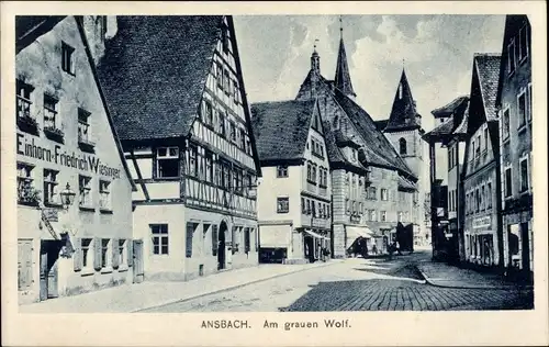 Ak Ansbach in Mittelfranken, Am grauen Wolf, Einhorn Friedrich Wiesinger