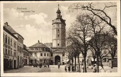 Ak Ansbach in Mittelfranken, Herrieder Tor, Tabakgeschäft