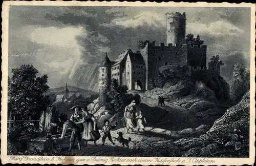 Künstler Ak Richter, Ludwig, Gnandstein Kohren Sahlis Frohburg in Sachsen, Burg Gnandstein