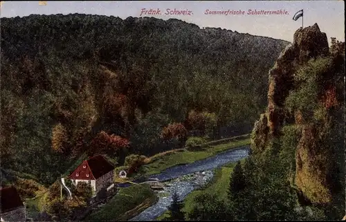 Ak Schottersmühle Wiesenttal Fränkische Schweiz, Felsen