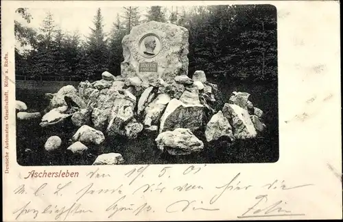 Ak Aschersleben im Salzlandkreis, Bismarck Denkmal
