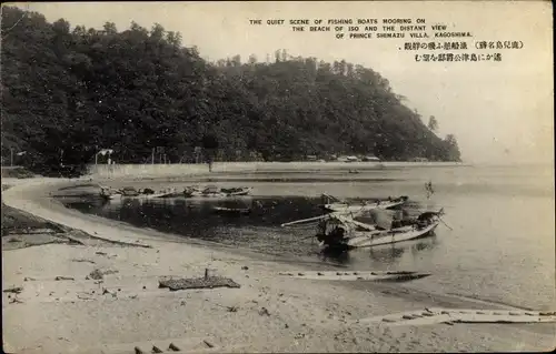 Ak Kagoshima Japan, Strand, Fischerboote