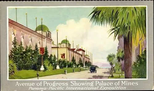 Ak Kalifornien USA, Avenue of Progress, Palace of Mines, Panama-Pacific International Exposition