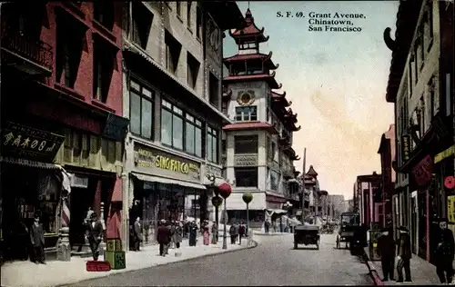 Ak San Francisco Kalifornien, Grand Avenue, Chinatown