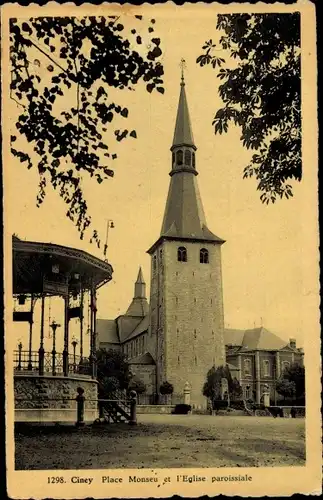 Ak Ciney Wallonien Namur, Place Monseu, Eglise paroissiale