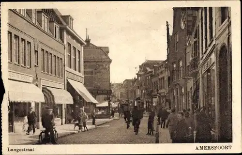 Ak Amersfoort Utrecht Niederlande, Langestraat, Passanten