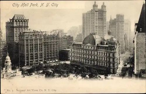 Ak New York City USA, City Hall Park