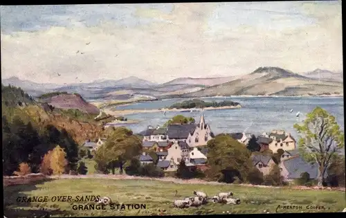 Künstler Ak Cooper, Grange over Sands Cumbria England, Grange Station