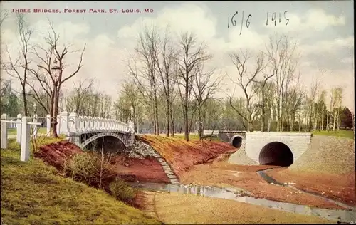 Ak Saint Louis Missouri USA, Three Bridges, Forest Park