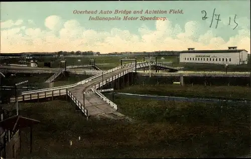 AK Indianapolis Indiana USA, Overhead Auto Bridge, Aviation Field, Motor Speedway